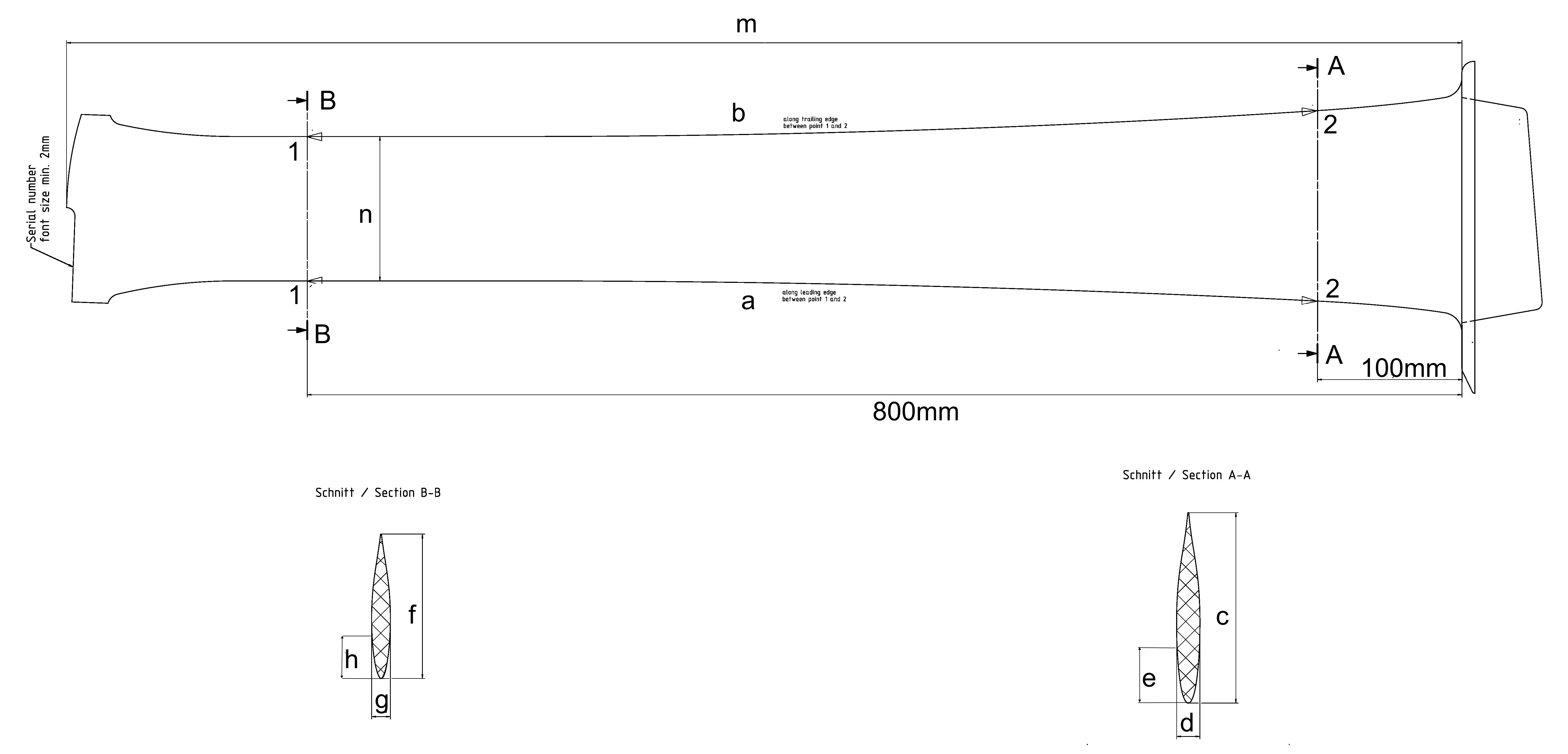 foil measurements mast